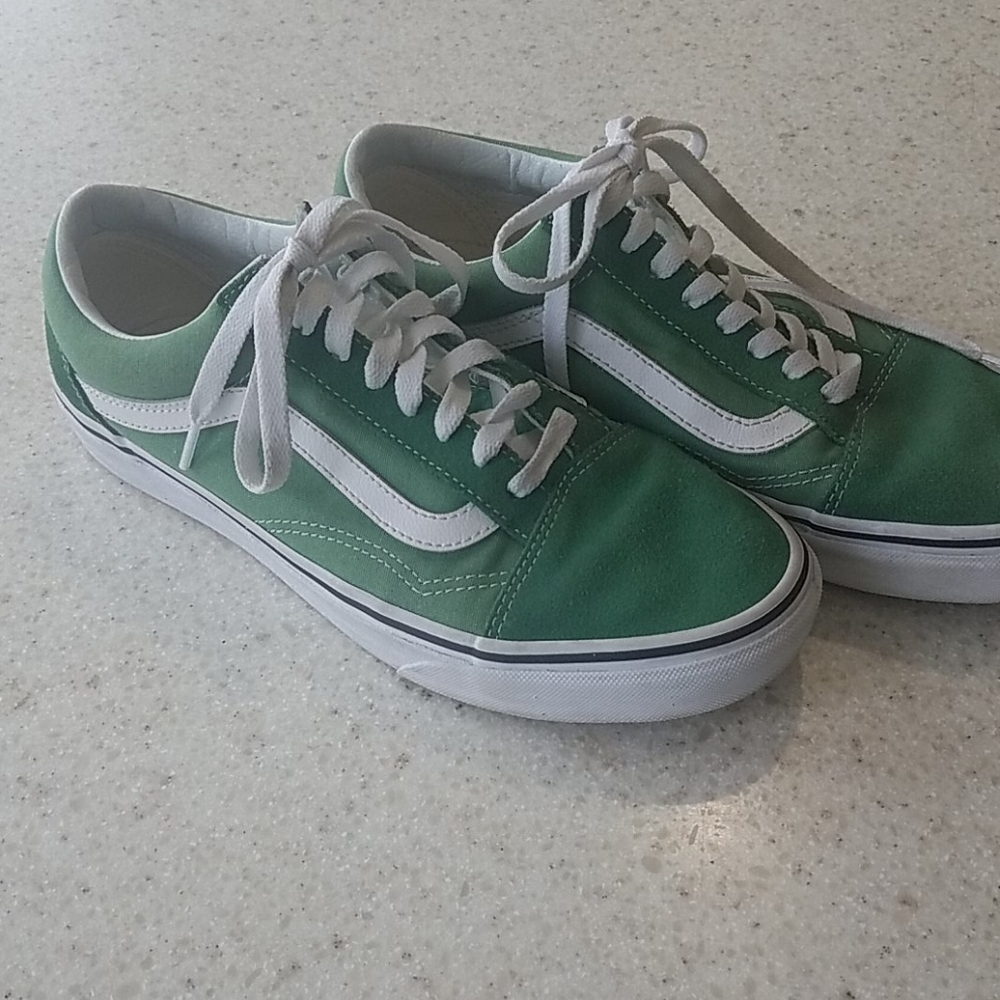Suade and canvas green Vans